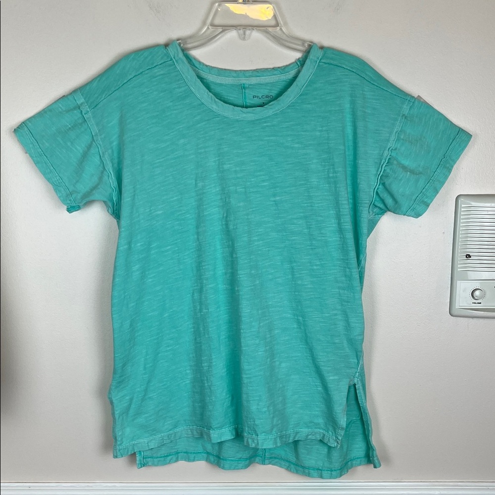 ANTHRO X Pilcro Jordyn Cotton Slub Oversized Crew Neck Tee, Seafoam Green, Sz S